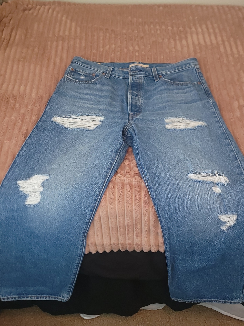 Levi's Ribcage Straight Ankle Jeans - Medium Wash High Rise Blue - Size 32